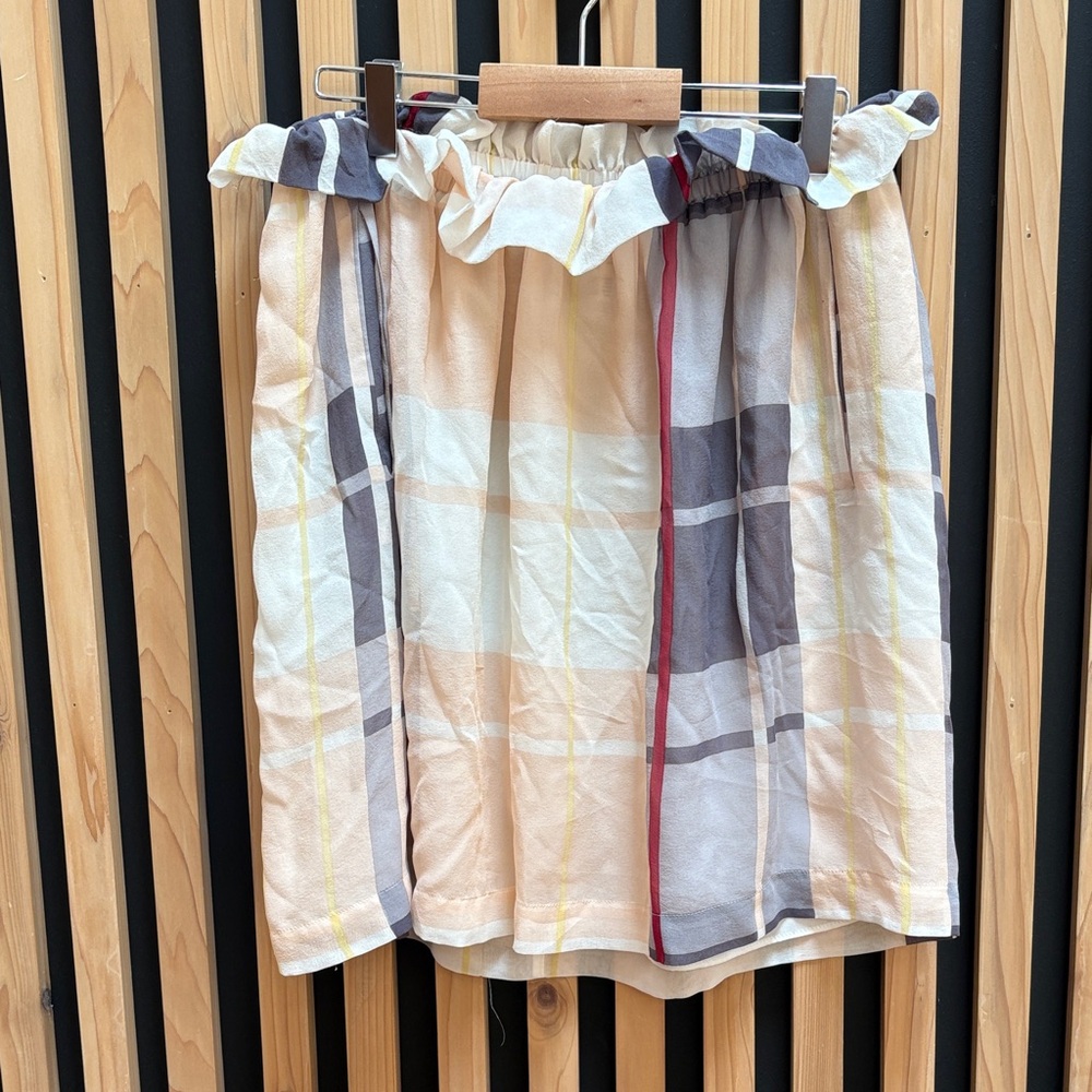 See By Chloè Silk plaid paper bag mini skirt